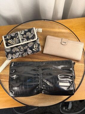 Relic Three Piece Set - Clutch, Crossbody, and Rose Gold Tone Wallet